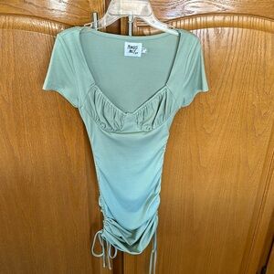 Princess Polly Sage Green Dress with Cinched sides that tie!